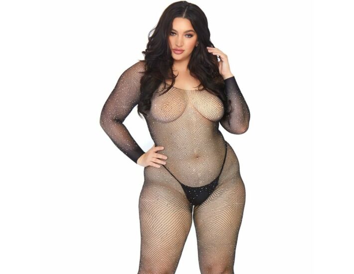 Leg avenue bodystocking en red con brillante 1x-2x