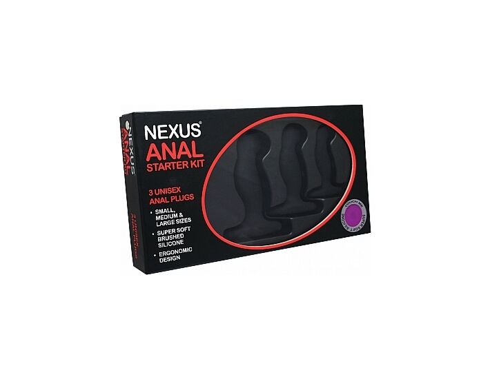 Anal starter kit 3 plugs de silicona - negro
