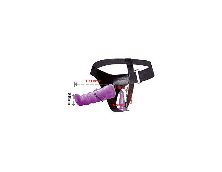 Double Stimulation Harness Purple 17 cm
