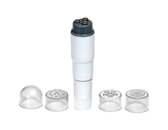 vibrating bullet with white interchangeable heads