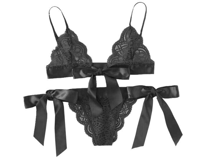 Lace Noir - Bow Lingerie Set