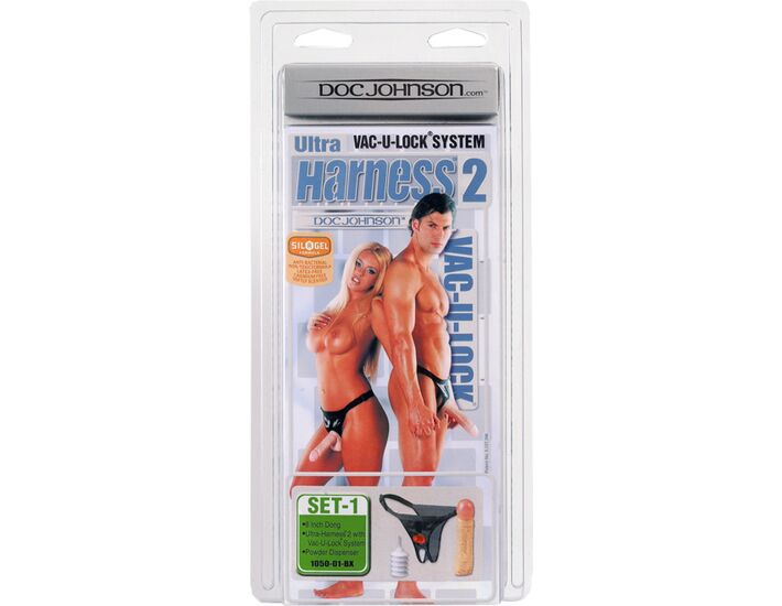 Vac-u-lock harness with penis realistico 205 cm