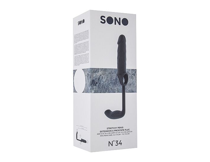 Sono n 34 extensor for penis elastic plug gray