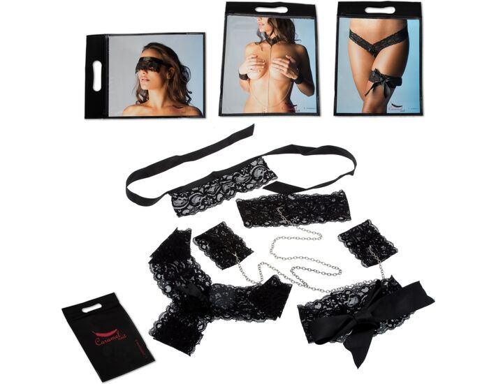 Caramel nuit - Picard set with matching thong and necklace wives + + mask + league + thong fantasy love