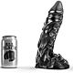 All Black Dildo 23 cm with Realistic Veins
