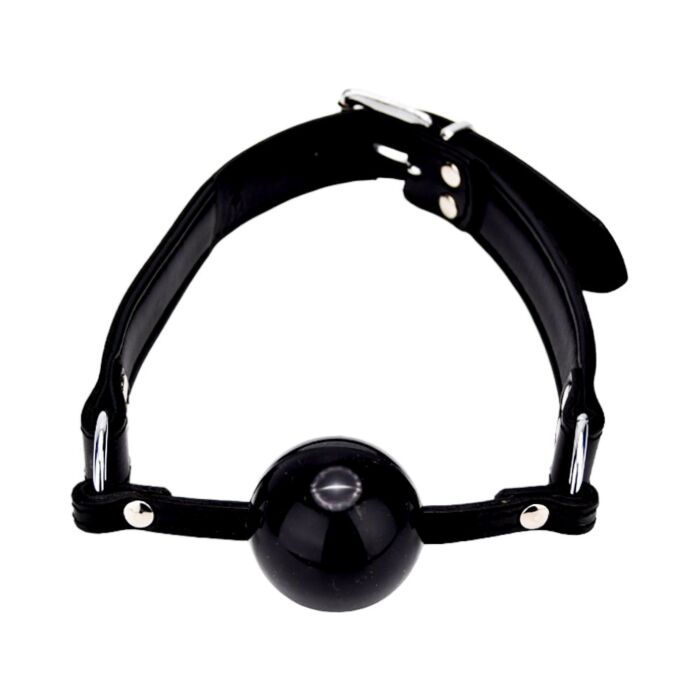 Bound Leather Solid Ball Gag Adjustable 59 cm Bound Leather Solid Ball Gag Adjustable 59 cm