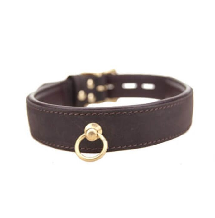 Restraints Bound Nubuck Leather Choker with O Ring Restraints Bound Nubuck Leather Choker with O Ring