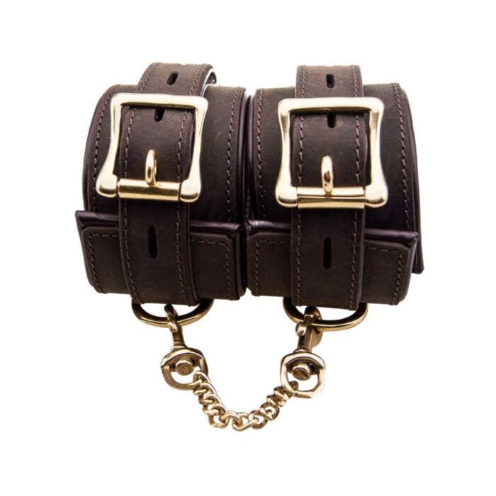 Bound Nubuck Leather Wrist Restraints Adjustable Design Bound Nubuck Leather Wrist Restraints Adjustable Design