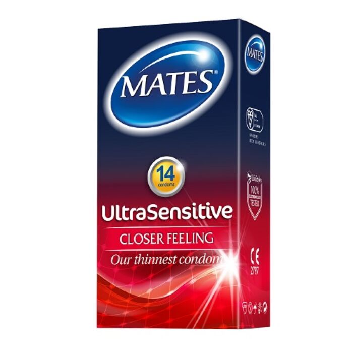 Mates Ultra Sensitive Condoms 14 Pack Ultra Thin Comfort Mates Ultra Sensitive Condoms 14 Pack Ultra Thin Comfort