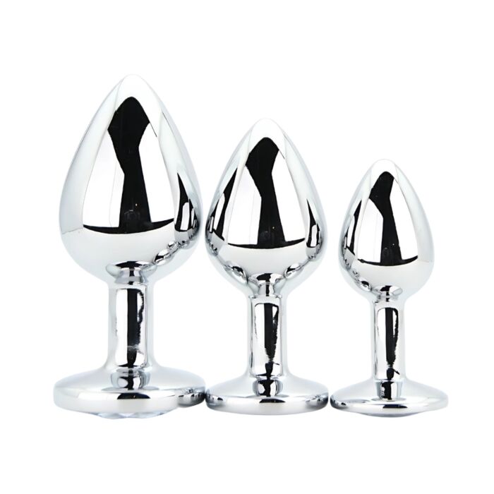 Butt Plugs Toosh Metal Set of 3 Clear Stone with Jewelled Base Butt Plugs Toosh Metal Set of 3 Clear Stone with Jewelled Base