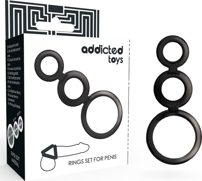 Penis Rings Set ADDICTED TOYS - Smoked Design