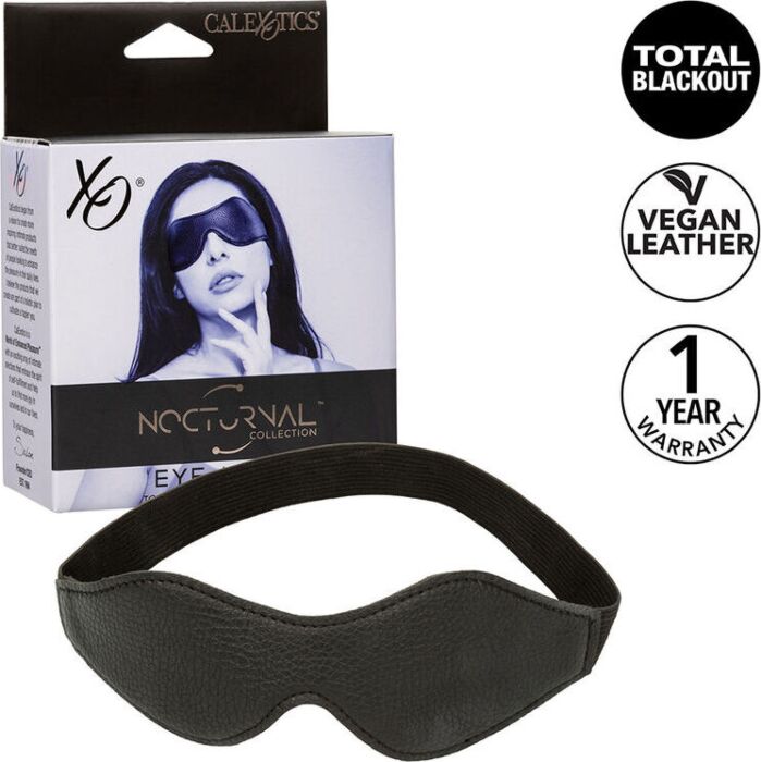 Eye Mask CalExotics Nocturnal Black Leather - Total Darkness