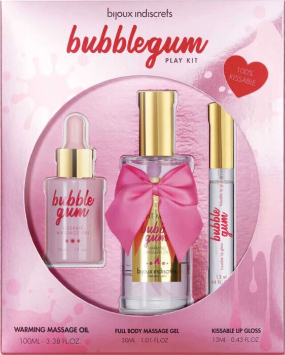 Bijoux - Indiscrets Bubblegum Play Kit with Oil, Gel & Lip Gloss Bijoux - Indiscrets Bubblegum Play Kit with Oil, Gel & Lip Gloss
