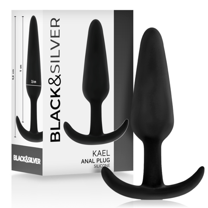 Anal Plug BLACK&SILVER Kael with Medium Handle Anal Plug BLACK&SILVER Kael with Medium Handle
