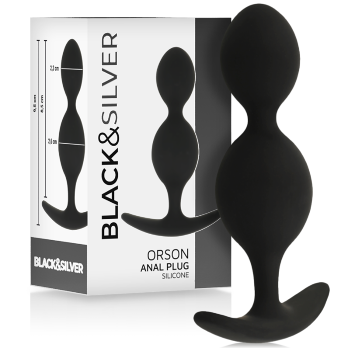Anal Balls BLACK&SILVER Orson Plug with Velvet Touch Anal Balls BLACK&SILVER Orson Plug with Velvet Touch