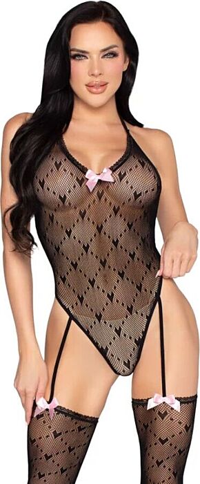 Body Stocking Leg Avenue 89360 Open Back Black