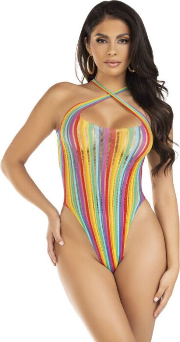 Body Suit Leg Avenue Multicolour Halter Style