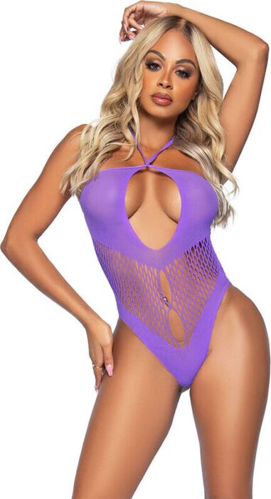 Body Stocking Leg Avenue Open V Cut Purple Body Stocking Leg Avenue Open V Cut Purple