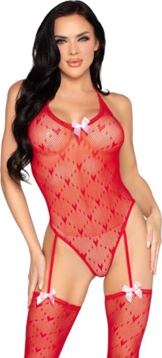 Body Suit Leg Avenue Red Heart Trim Open Back Body Suit Leg Avenue Red Heart Trim Open Back