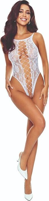 Bodystocking Passion BS112 Lace White | Elegant Sensuality