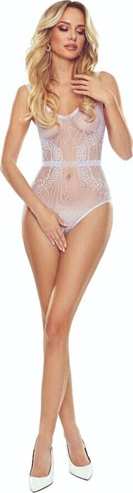 Bodystocking Passion BS115 White | Elegant Sensuality