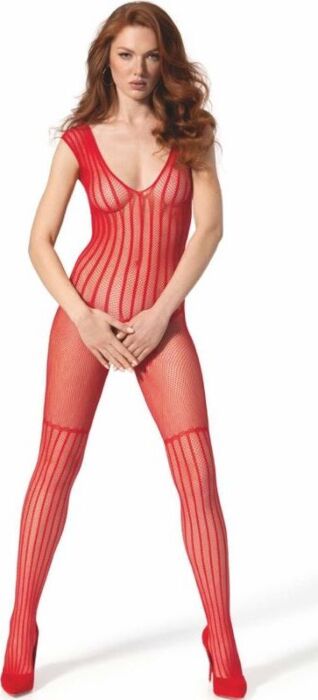 Bodystocking Passion BS 103 Red Unique Fit Bodystocking Passion BS 103 Red Unique Fit