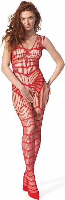Bodystocking Passion BS 102 Red Unique Fit