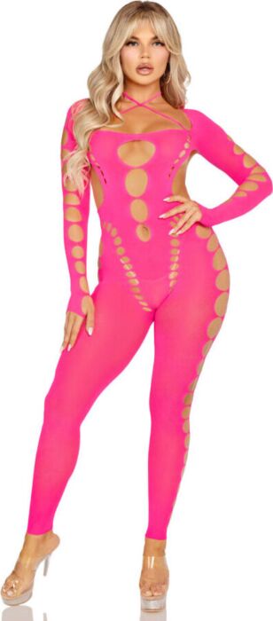 Bodystocking Leg Avenue Pink Open Back One Size Bodystocking Leg Avenue Pink Open Back One Size