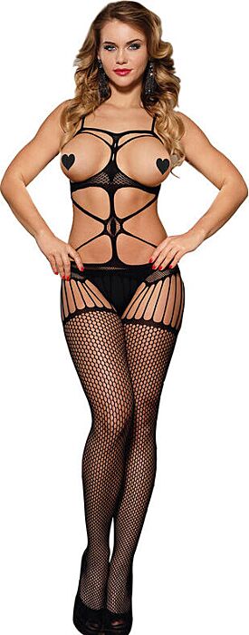 Bodystocking Sublime 952044 Open Cup Black