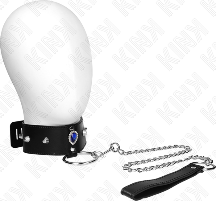 BDSM Collar KINK Adjustable Blue Diamonds