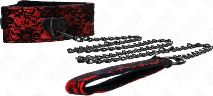 BDSM Collar KINK 105cm with Leather Belt