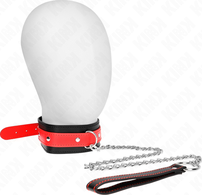 BDSM Collar KINK Red Adjustable 65cm Luxury