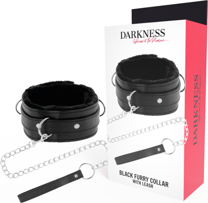 Posture Collar DARKNESS with Leather Chain for BDSM