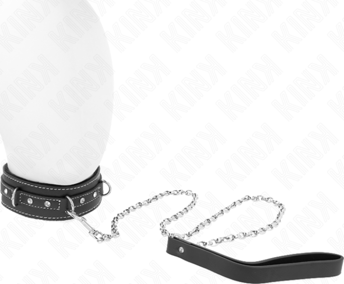 BDSM Collar KINK 105cm with Rhinestones