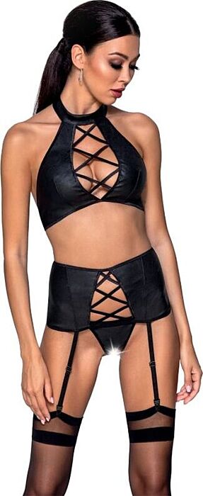 Sexy Lingerie Passion Nancy Set Leather L/XL Sexy Lingerie Passion Nancy Set Leather L/XL