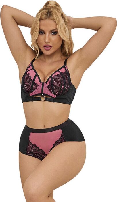 Lingerie Set Sublime 955571 Pink Mesh Zipper