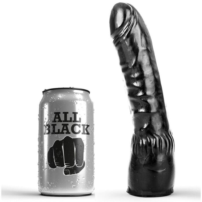 ALL BLACK Realistic 20cm Ergonomic Dildo