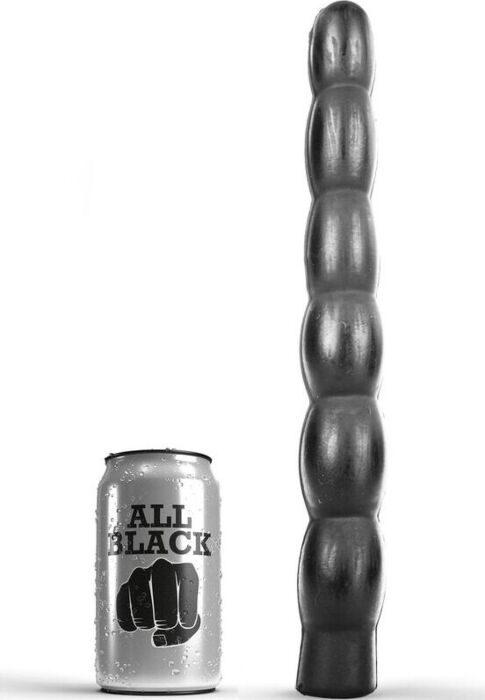 ALL BLACK 32cm Anal Dildo – Rippled & Flexible