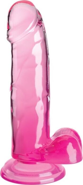 Realistic Penis King Cock Clear 15.2cm Pink