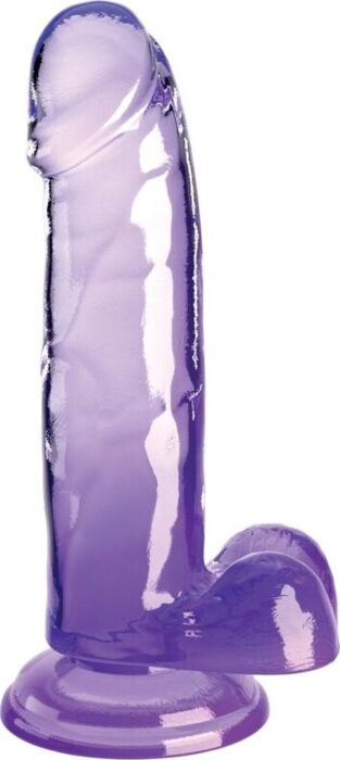 Realistic Vibrator King Cock Clear 15.2cm Purple