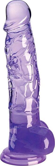 Realistic Dildo King Cock Clear 16.5cm Purple