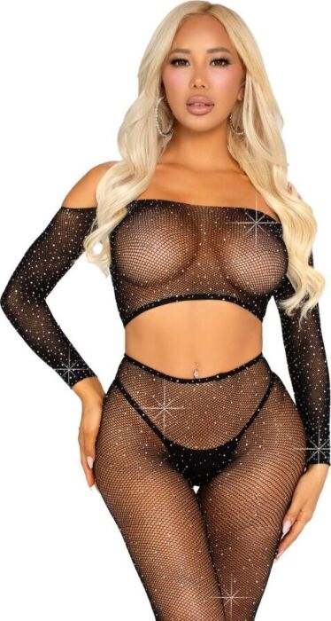 Crop Top & Leggings Leg Avenue Sparkle