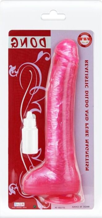 Dildo BAILE Realistic Pink Dong with Suction Cup
