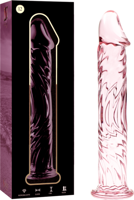 Frosted Pink Glass Dildo