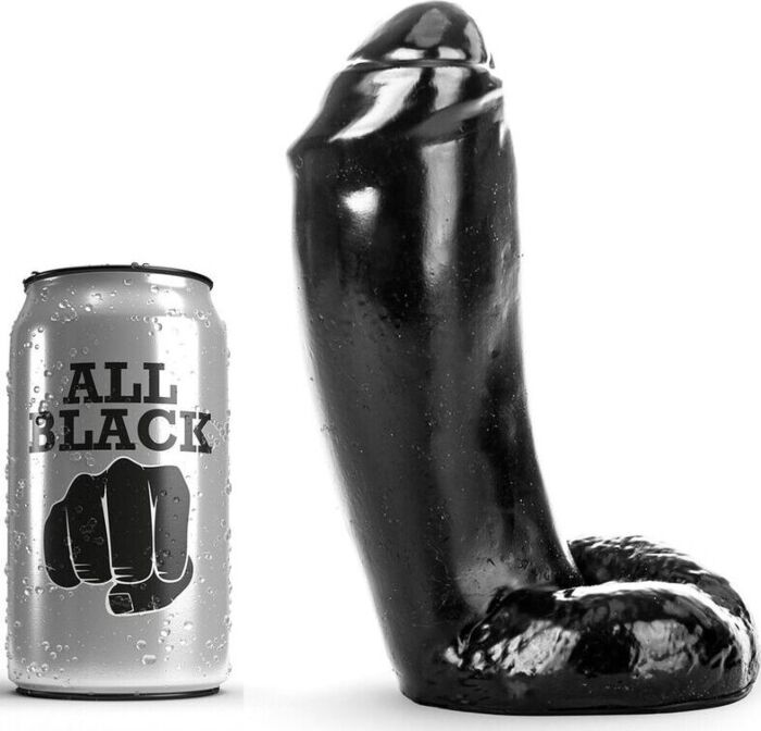 ALL BLACK Realistic Dildo 18cm Silicone