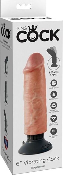 King Cock 15.24cm Realistic Vibrating Dildo