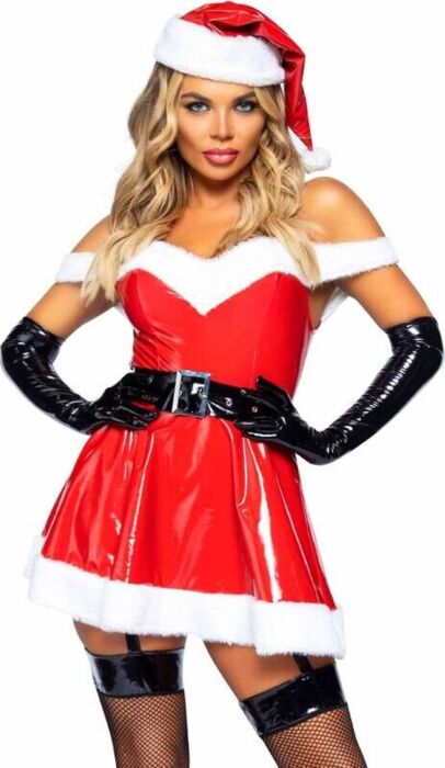 Sexy Christmas Costume Leg Avenue Red Vinyl