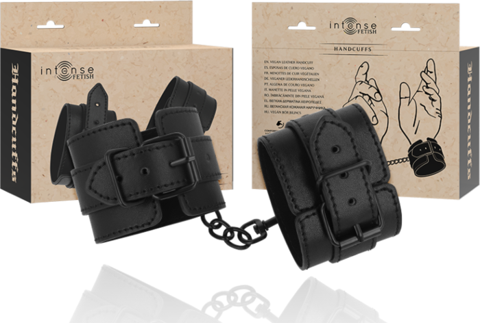 Vegan Leather Handcuffs by INTENSE FETISH