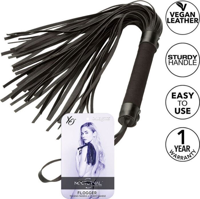 BDSM Flogger CalExotics Nocturnal Black Leather