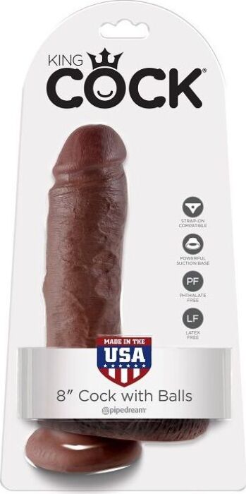 King cock 8 &#39;realistic penis brown 203cm